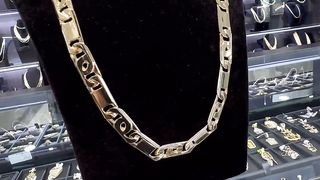 Real Solid Gold 11mm, 20 Tiger Eye Chain by Ijaz Jewelers
