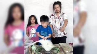 How to make cotton candy!!Cute Crocodile Doll