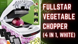 Fullstar Vegetable Chopper - Spiralizer Vegetable Slicer - Onion Chopper with Container - Pro Food Chopper -  Slicer Dicer Cutter - (4 in 1, White)