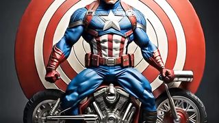Captain America with vehicle