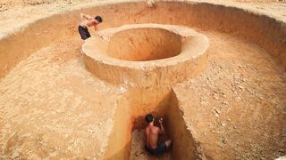 Building Temple Underground House Water Slide To Tunnel Underground Swimming Pools For hiding