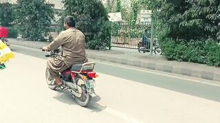 Principal goes to home with bicycle