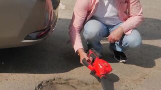 Pothole repair doesn't have to be hard with this clever trick.