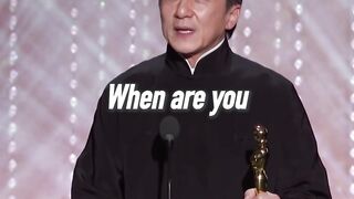 Jackie chan the best actor of China receives the award.