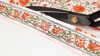 Make this beautiful border Design for Printed Kurti neck and daman using easy sewing