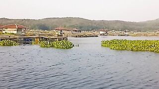 floating net pool above the reservoir