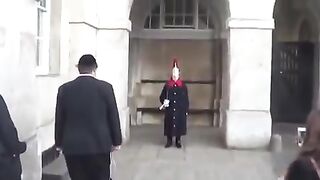 Funny guy makes Royal Guard laugh