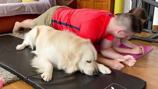 The Funniest Workout with the Golden Retriever!.