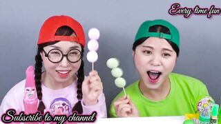 Pink Jelly vs Green Jelly Donna Challenge | Green jelly pink jelly Dona every time fun #everytimefun