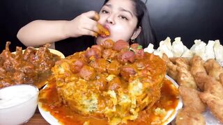 CHICKEN MEATBALLS IN A CHICKEN BOWL,CHICKEN FRIED MOMOS,CHICKEN STEAM MOMOS & CHICKEN GRAVY LOLLIPOP