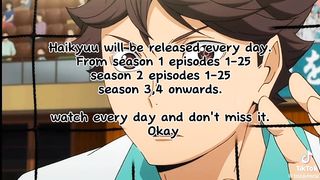 Haikyuu will be released every day