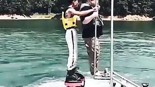 Funny moment in water fly