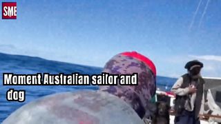 Tim Shaddock Moment Australian sailor and dog rescued by fishing boat after two months lost at sea
