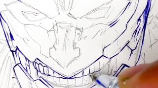 Draw the Armored Titan from Attack on Titan in pen