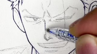 Zoro from one piece by ballpoint pen bec