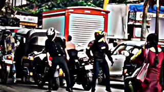 Bike riders dance on road