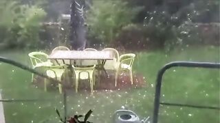 Huge hail storm hits in Russia