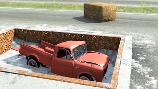 double flatbed trailer truck vs speed bumps 21