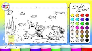 Coloring SpongeBob and Friends on a Fun Day at Jellyfish Fields