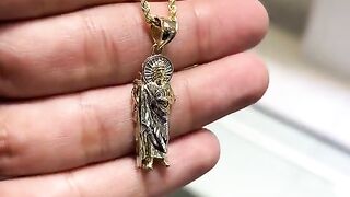Solid Gold Rope Chain & Saint Jude Set Up
