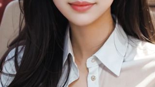 (4K) AI Lookbook Thoughtful stewardess.