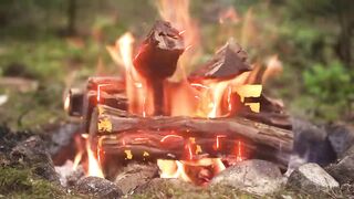 cooking steak with stone and bruscheta
