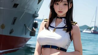 AI Drawin Navy Officer, Battleship, and White Uniform #stable diffusion #ai 4K #lookbook