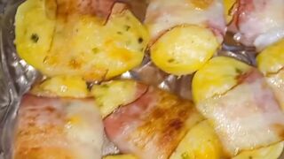 Рецепт#отварной картофель в беконе