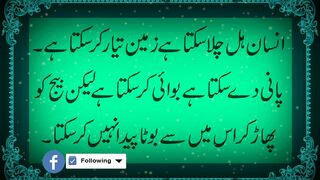 انسان ہل چلا سکتا ہے زمین تیار کرسکتا ہے پانی دے سکتا