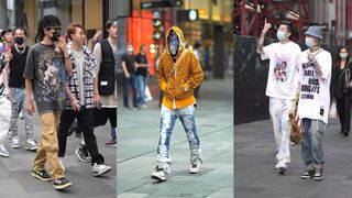 Asian men street fashion.Tiktok complications