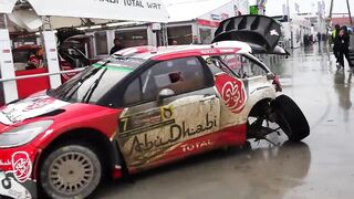 WRC 73 Rally Poland Stephanie Lefebvre damaged citroen
