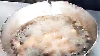 Chicken karachi making at kabul restaurant