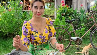 Cook cake in my countryside and eat
