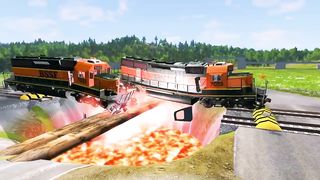 double flatbed trailer truck vs speed bumps 26