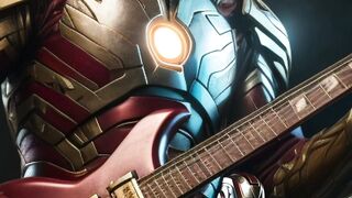 Superheroes Playing Guitar All Characters