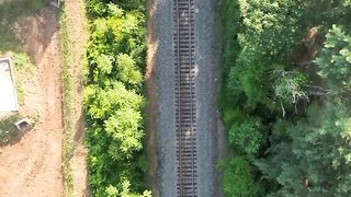 4K Drone Footage - Bird's Eye View of Train | Drone Shot | 4K Drone Shot