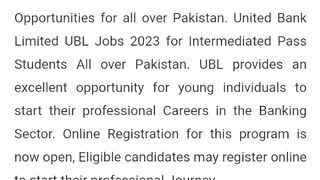 UBL Jobs for inter pads students 2023, UBL Bank jobs, vacancies in pak in bank, latest vacancies in ubl bank 2023,