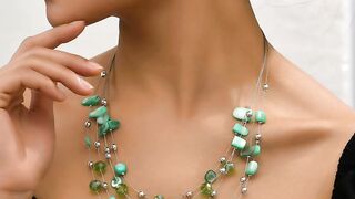 Bohemian Multi-layer Crystal Shell Earrings And Necklace Set