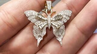 Ladies Real Diamond & Solid Gold Butterfly Pendant by Ijaz Jewelers 2