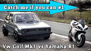 VW Golf Mk1 1056HP vs Yamaha R1 182HP street race Full Version CMIYC#1