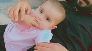 Little baby girl say baba so cute