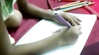 Cute baby boy named Rafat is drawing picture with his hand own| Cute bay boy looks so cute