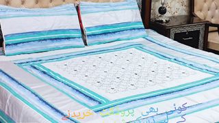 3 PCs cotton patch work Double Bedsheets in 1000 rupees.