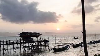 The sun rises in the morning