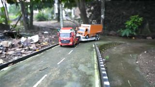 Remote control car long towing trailer delivers rc dump truck car