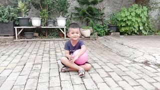 PLAYING BALL WITH TWIN SISTERS