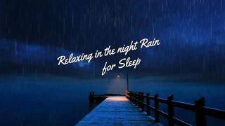 Heavy rain sound in the middle at the night - sleeping during thunderstorm