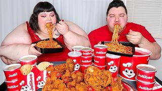 Jollibee Chicken & Noodles with Hungry  Fat Chick MUKBANG