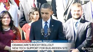 Woman Faints while Obama gives speech about healthcare issues