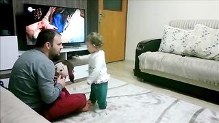 The baby is jealous of her father